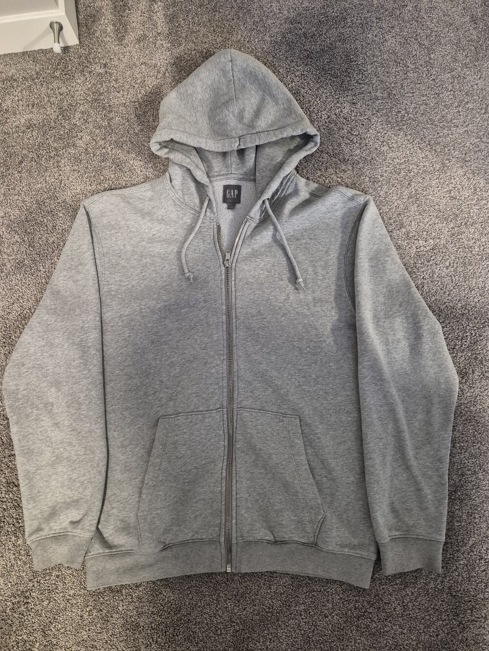 GAP Men’s Light Gray Full-Zip Hoodie